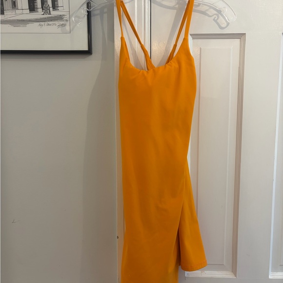 HALARA Dresses & Skirts - Halara Vibrant Orange Athletic Dress with Criss-cross back